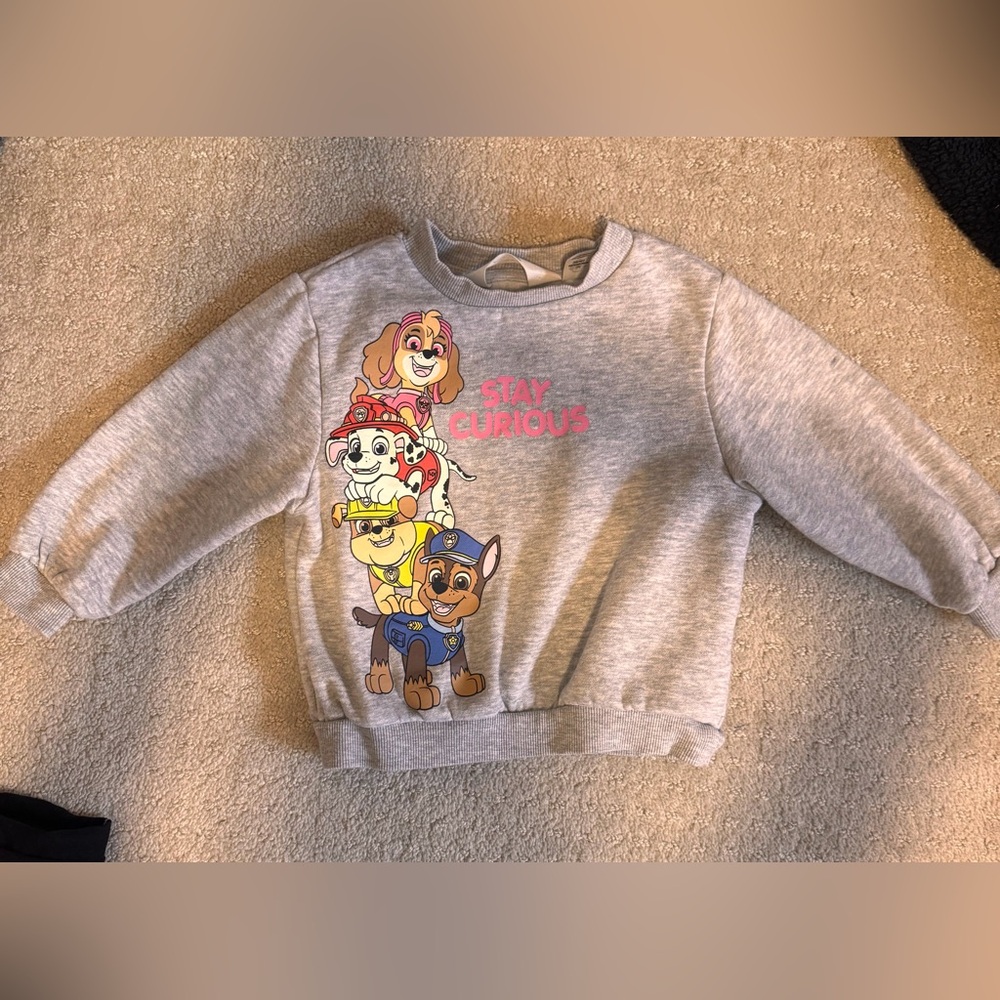 H&M Gray Kids Sweatshirt with Paw Patrol Print